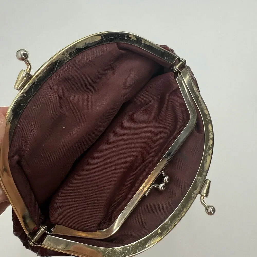 Lee Sands Eeelskin Deep Red Coin Pouch Travel